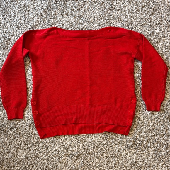 Marled by Reunited Clothing Sweaters - Vibrant Red Women's Sweater with Button Accents